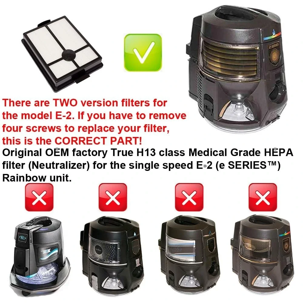 Rainbow Genuine HEPA Filter for E-2 eSERIES First Version - TRUE H13 Medical Gr